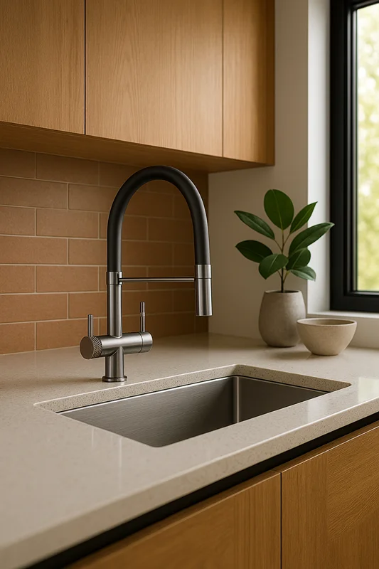 شیر ظرفشویی زانتی 57012 دومنظوره گان بلک دو دسته (Zanetti) + ارسال رایگان